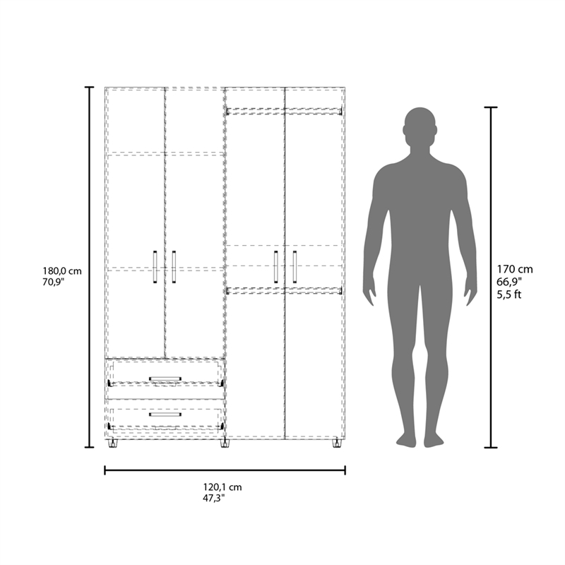 Crafton Armoire Bedroom Natural Oak Engineered Wood