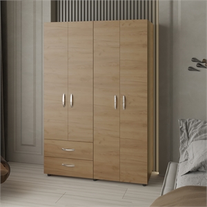 Crafton Armoire Bedroom Natural Oak Engineered Wood