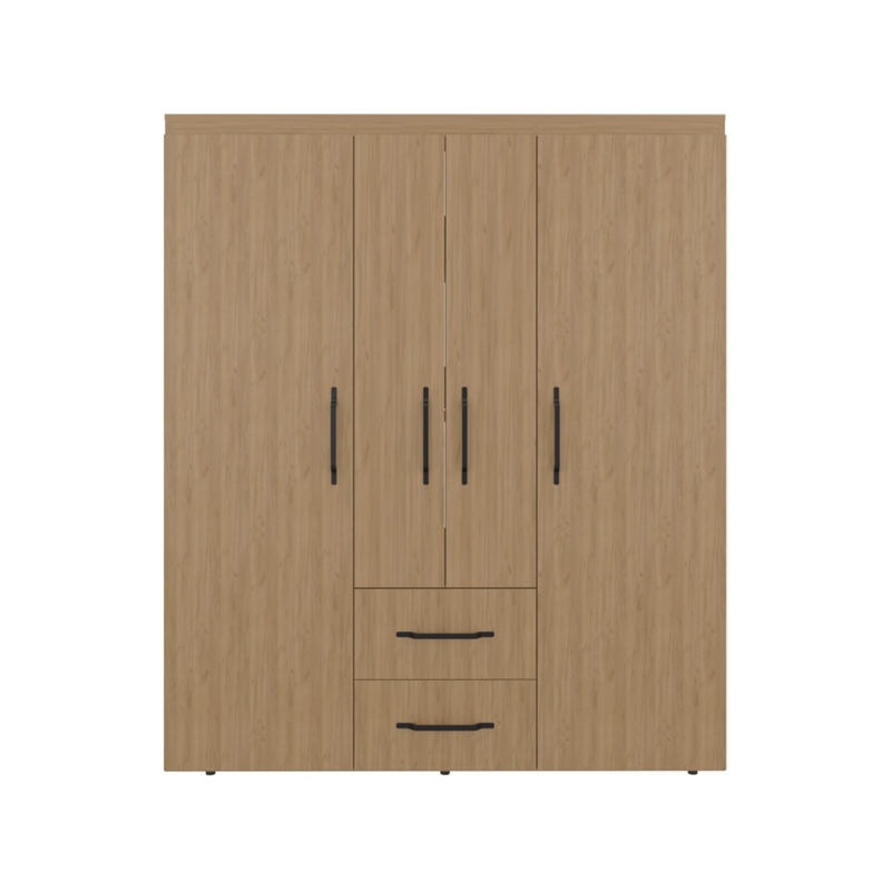 Elma Petunia Wardrobe Closet Engineered Wood Brown Finish