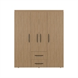 Elma Petunia Wardrobe Closet Engineered Wood Brown Finish