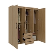 Elma Petunia Wardrobe Closet Engineered Wood Brown Finish