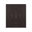 Elma Petunia Bedroom Armoire Wardrobe Closet with Shelves and Hanging Rod Engineered Wood Furniture Organizer Brown Finish