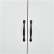 Modern White Mirror Wardrobe Closet shelves 4 Doors Wood Freestanding Armoire
