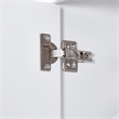 Modern White Mirror Wardrobe Closet shelves 4 Doors Wood Freestanding Armoire