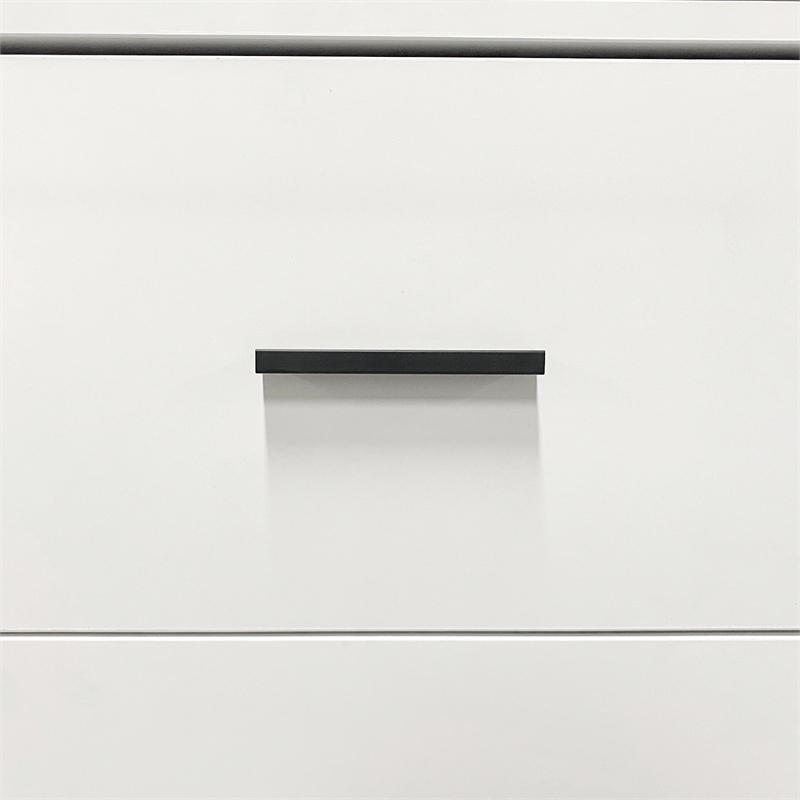 4 Door Wood Armoires Wardrobe Cabinet with 2 Drawers 5 Shelves Closet White