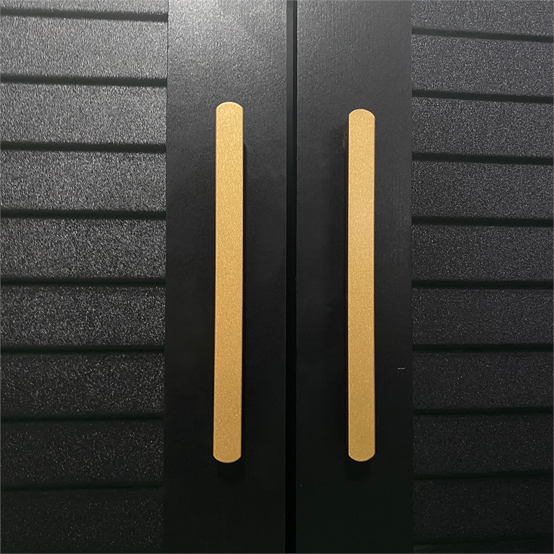 3 Doors Wood Armoire Wardrobe Closet organizer System with 4 Drawers in Black