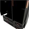 3 Doors Wood Armoire Wardrobe Closet organizer System with 4 Drawers in Black