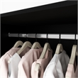 4 Doors Wood Armoire Wardrobe Closet with mirror Closet Organizer 4 Drawer Black