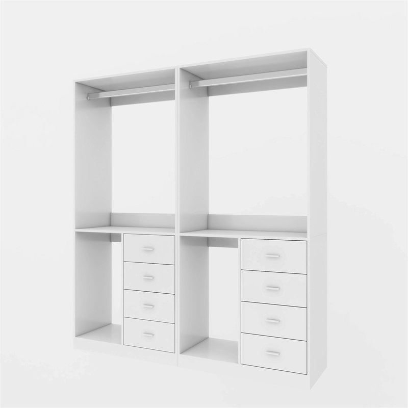 Walk-in Closet Systems with 8 Drawers and Shelves Clothes Storage Closet