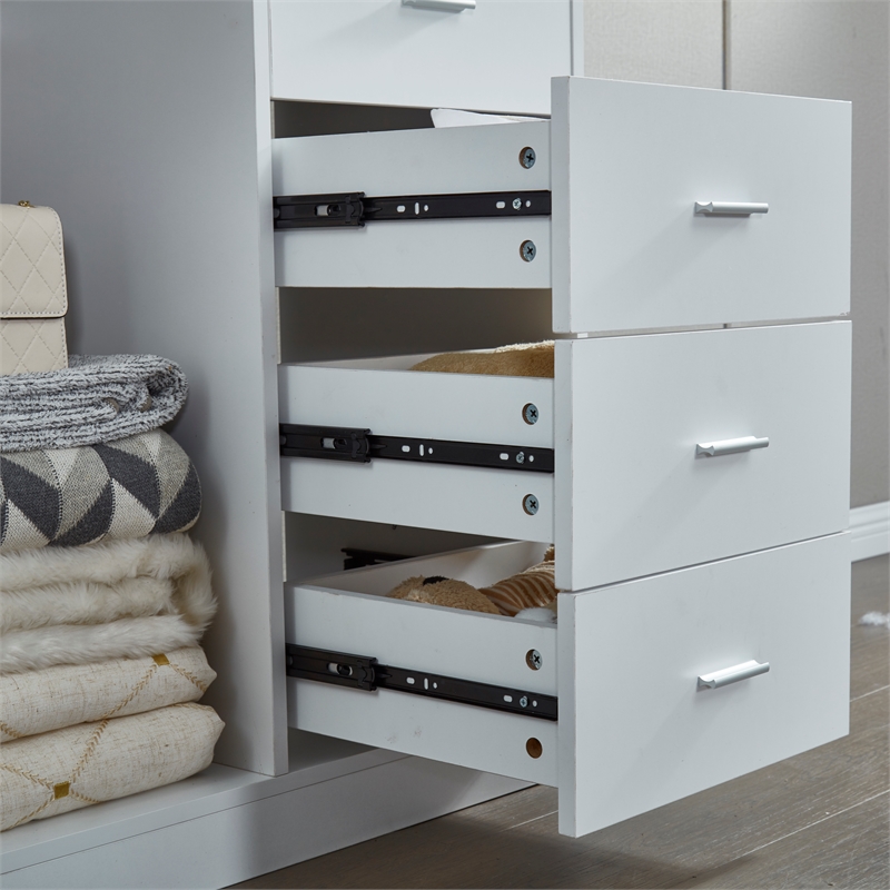 Walk-in Closet Systems with 8 Drawers and Shelves Clothes Storage Closet