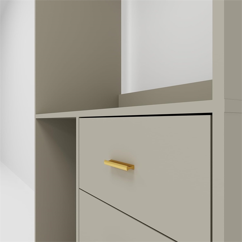 Wood Modular Closet Systems 8 Drawers and Shelves Clothes Storage Closet Gray