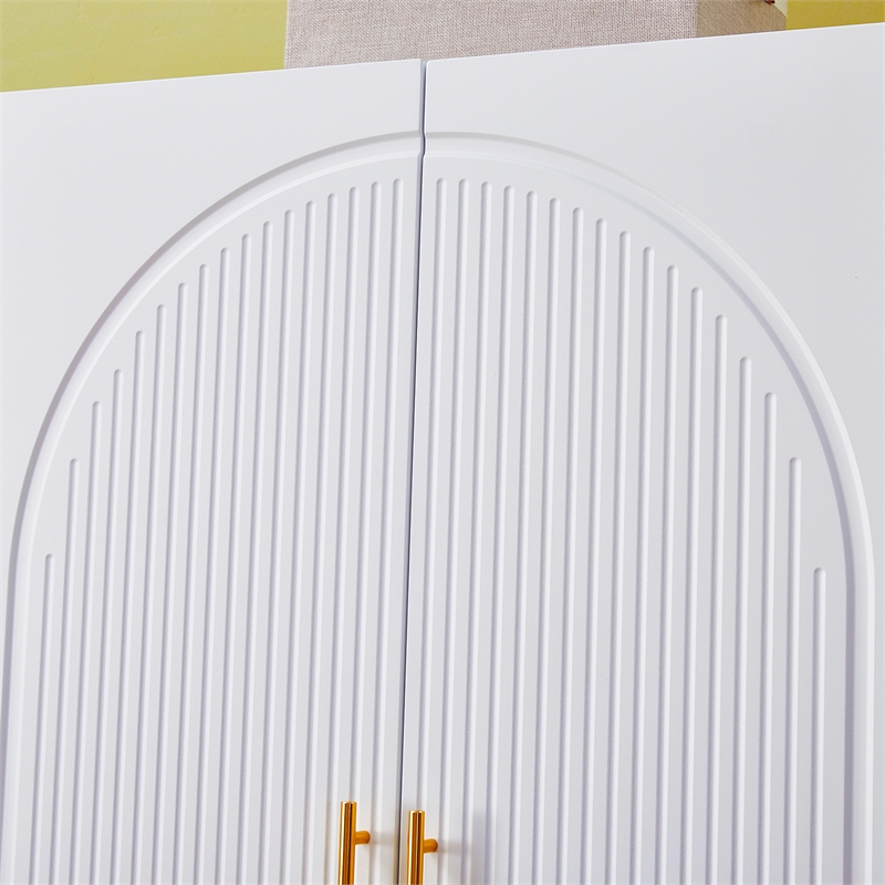 2 Door White Armoire Wardrobe Closet Wood Closet organize With Hanging Rod
