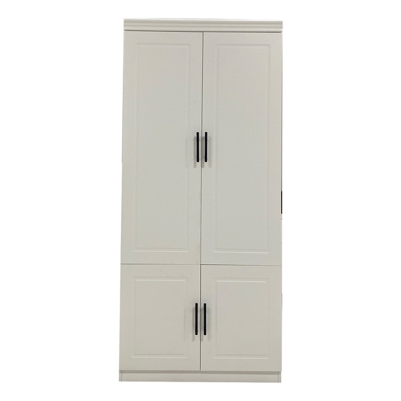 2 Doors White Wardrobe Closet Bedroom Armoires with Wood Closet organize