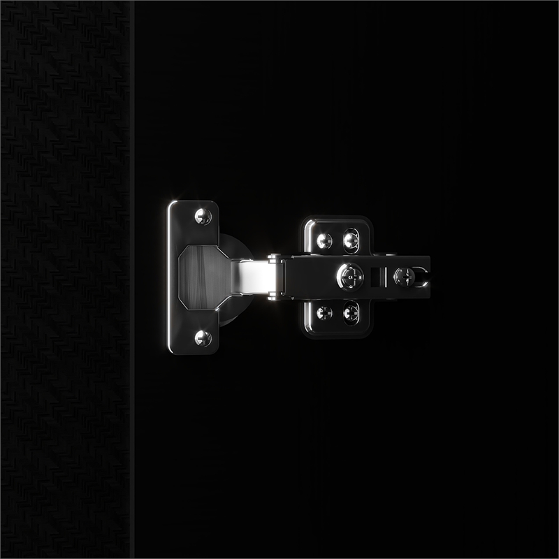 3 Doors Wood Armoire Wardrobe Closet with Modern Mirrors Wardrobe Closet  Black