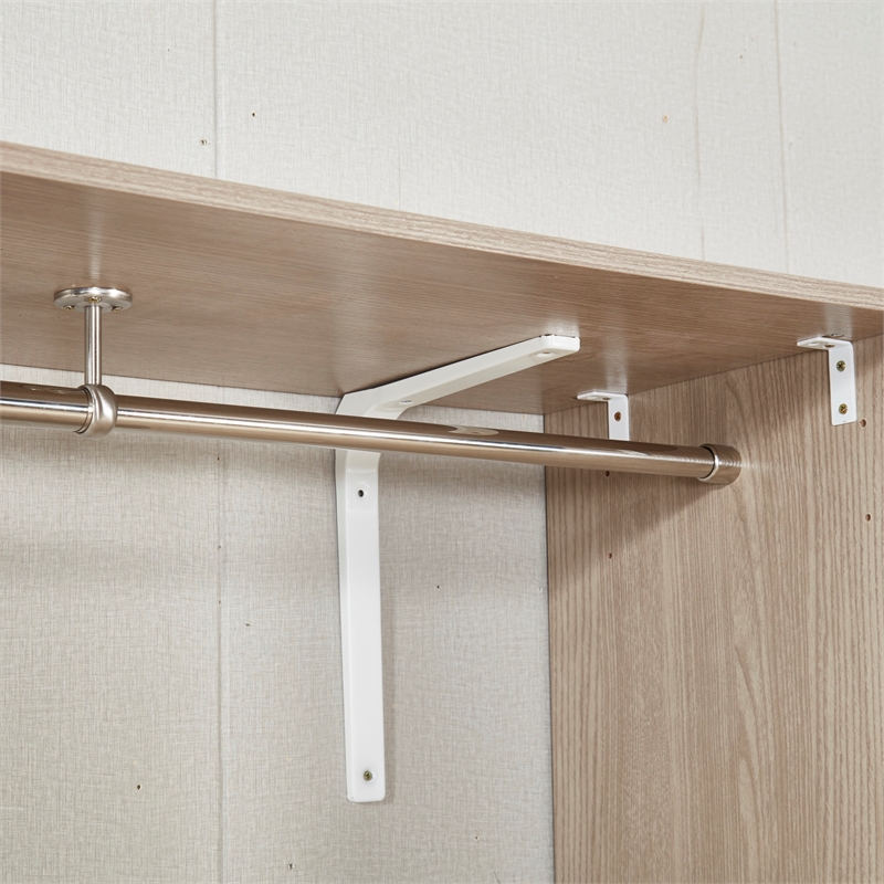 Wood Closet Organizer System with 3 Shelf Towers Closet System 4 Drawers Oak