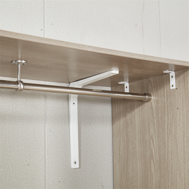 Wood Closet Organizer System with 3 Shelf Towers Closet System 4 Drawers Oak