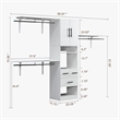 Wood Closet Organizer System with 3 Shelf Towers Closet System White