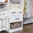 Wood Closet Organizer System with 3 Shelf Towers Closet System White