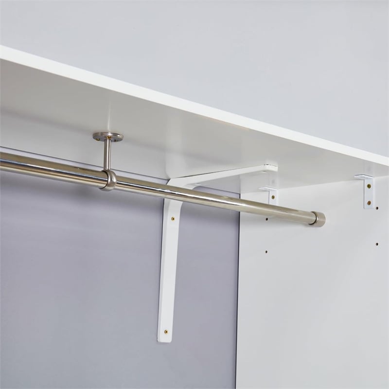 Wood Closet Organizer System with 3 Shelf Towers Closet System White