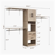 Closet Organizer System with 3Shelf Towers Wood Closet System with 3 Drawers Oak
