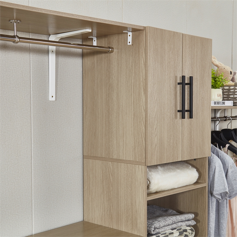 Closet Organizer System with 3Shelf Towers Wood Closet System with 3 Drawers Oak
