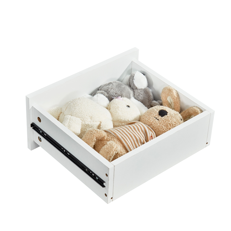 White Wooden Closet Organizer Clothes System with 4 drawers Wall Mounted