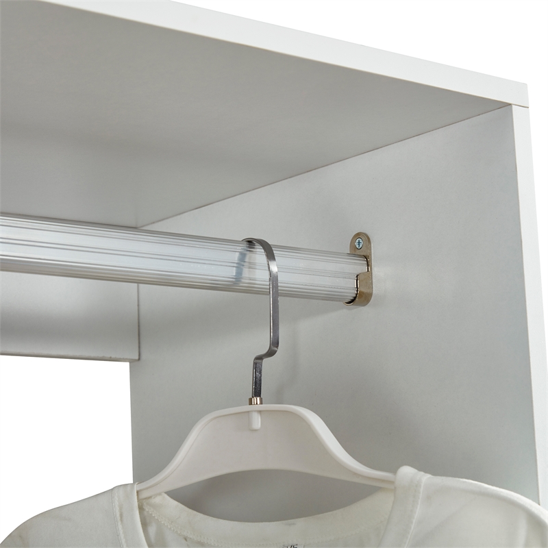 White Wooden Closet Organizer Clothes System with 4 drawers Wall Mounted