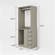 Gray Wood Closet System with Closet Shelves Wall Mounted Closet Organizer System