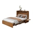 Livelylodge Queen Wood Murphy Bed with Built-in Charger Red Oak