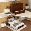Livelylodge Queen Wood Murphy Bed with Built-in Charger Red Oak