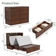 Livelylodge Teak Color Solid Wood Murphy Cabinet Bed with Drawers Space-Saving