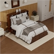 Livelylodge Teak Color Solid Wood Murphy Cabinet Bed with Drawers Space-Saving