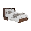 Livelylodge Teak Color Solid Wood Murphy Cabinet Bed with Drawers Space-Saving