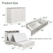 Livelylodge Wood Queen Murphy Bed with Storage Drawer in White