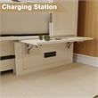 Livelylodge Solid Wood Murphy Bed with Drawers 2 USB&Charging Ports White Color