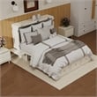 Livelylodge Solid Wood Murphy Bed with Drawers 2 USB&Charging Ports White Color