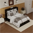 Livelylodge Solid Wood Murphy Bed with 2 USB&Charging Ports Brownish Black Color