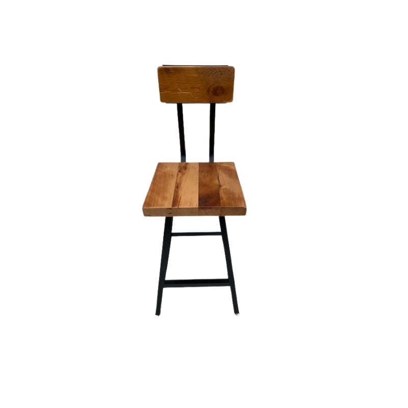 Square Flat Seat Brewster Bar Stool Swiveling - Bar Height