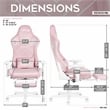 Techni Sport - Velvet Gaming Chair with Footrest - Pink