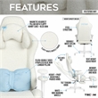 Techni Sport - White Fuzzy Bunny Gaming Chair with Footrest