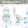 Techni Sport - White Fuzzy Bunny Gaming Chair with Footrest