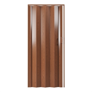 36&quot W PVC Foldable Accordion Doors or Privacy Room Divider - Walnut