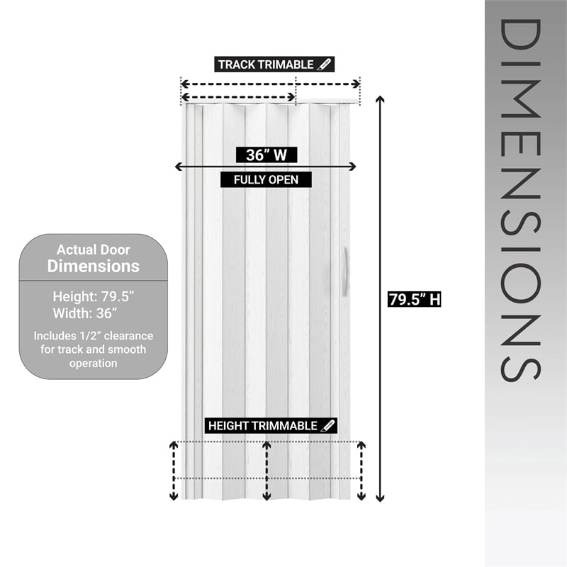 36&quot w double walled foldable heavy duty accordion doors - taupe