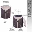 Two-Toned Ottoman with Storage or Vanity Stool - Brown