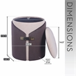 Two-Toned Ottoman with Storage or Vanity Stool - Brown