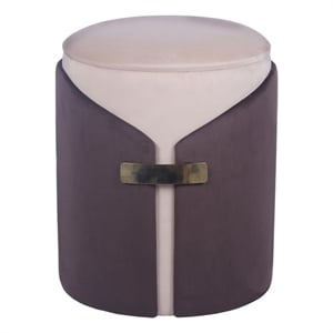Two-Toned Ottoman with Storage or Vanity Stool - Brown