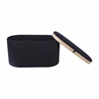 Storage Ottoman with Reversible Wooden Tray Top - Black