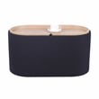 Storage Ottoman with Reversible Wooden Tray Top - Black