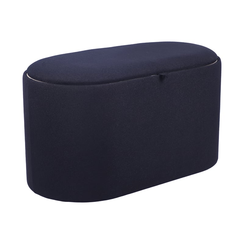 Storage Ottoman with Reversible Wooden Tray Top - Black