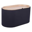 Storage Ottoman with Reversible Wooden Tray Top - Black